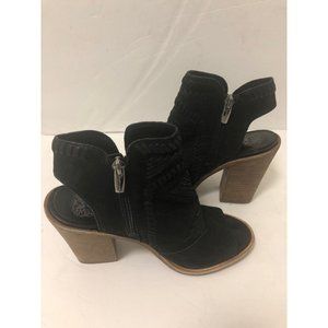 Vince Camuto Womens Black Ankle Booties Size 8 Heeled Open Round Toe Sandal